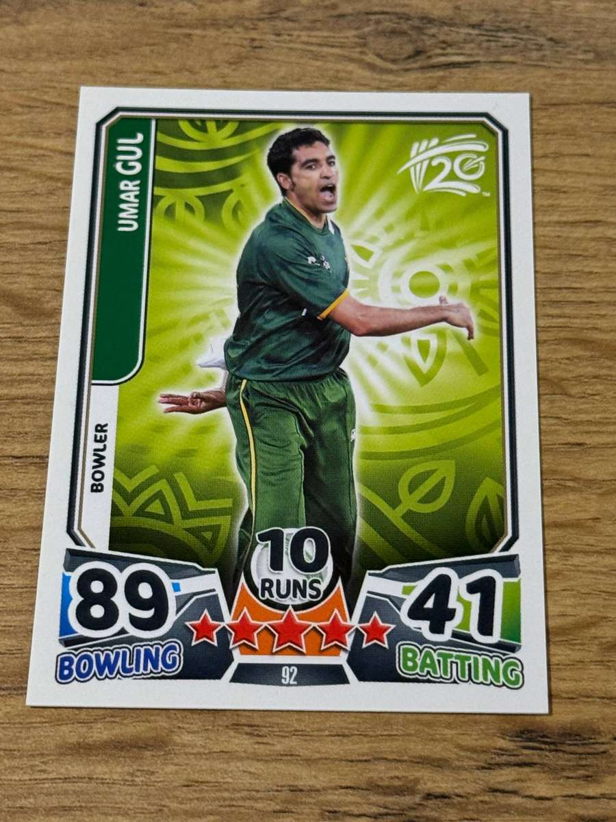 Cricket Card - Umar Gul 2014 Topps ICC Cricket World Twenty20 Cricket Card