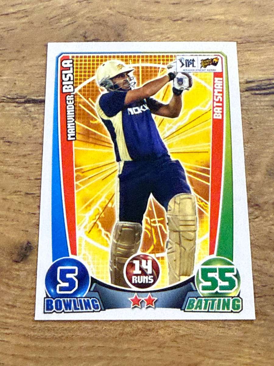 Cricket Card - Manvinder Bisla 2012 Topps Cricket Attax DLF IPL Cricket Card