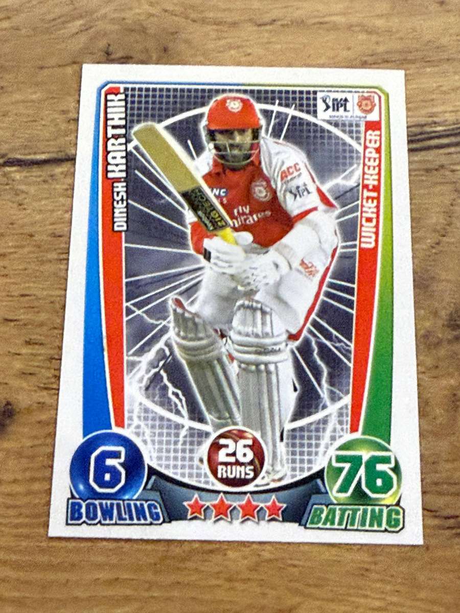 Cricket Card - Dinesh Karthik 2012 Topps Cricket Attax DLF IPL Cricket Card