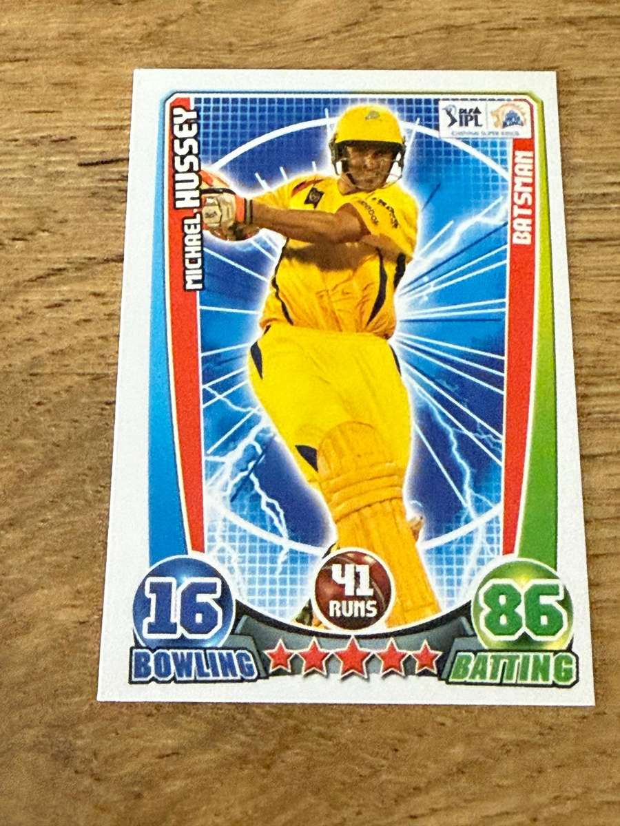 Cricket Card - Michael Hussey 2012 Topps Cricket Attax DLF IPL Cricket Card