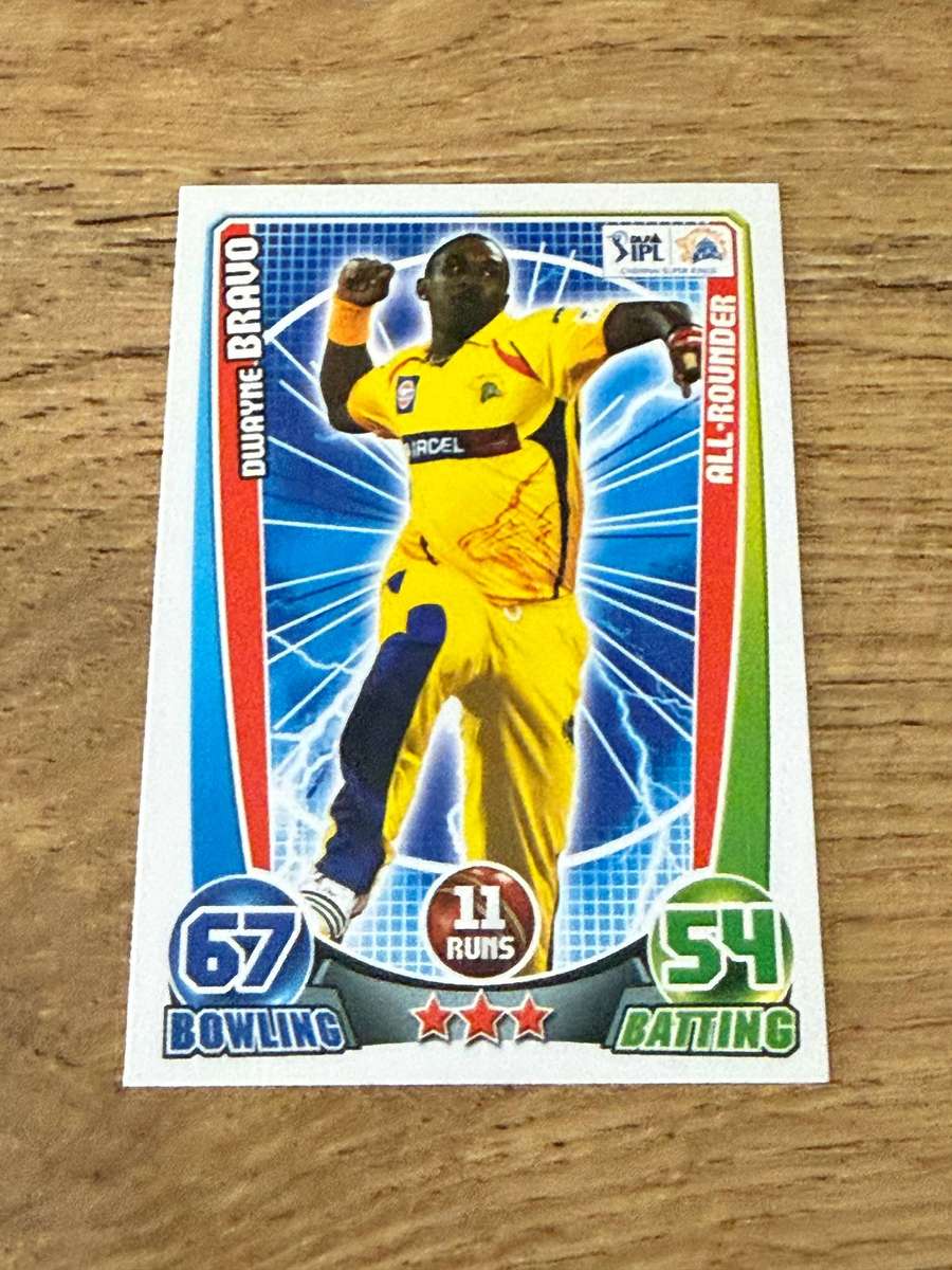 Cricket Card - Dwayne Bravo 2012 Topps Cricket Attax DLF IPL Cricket Card