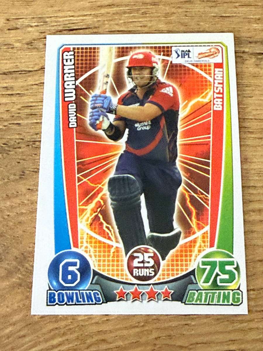 Cricket Card - David Warner 2012 Topps Cricket Attax DLF IPL Cricket Card