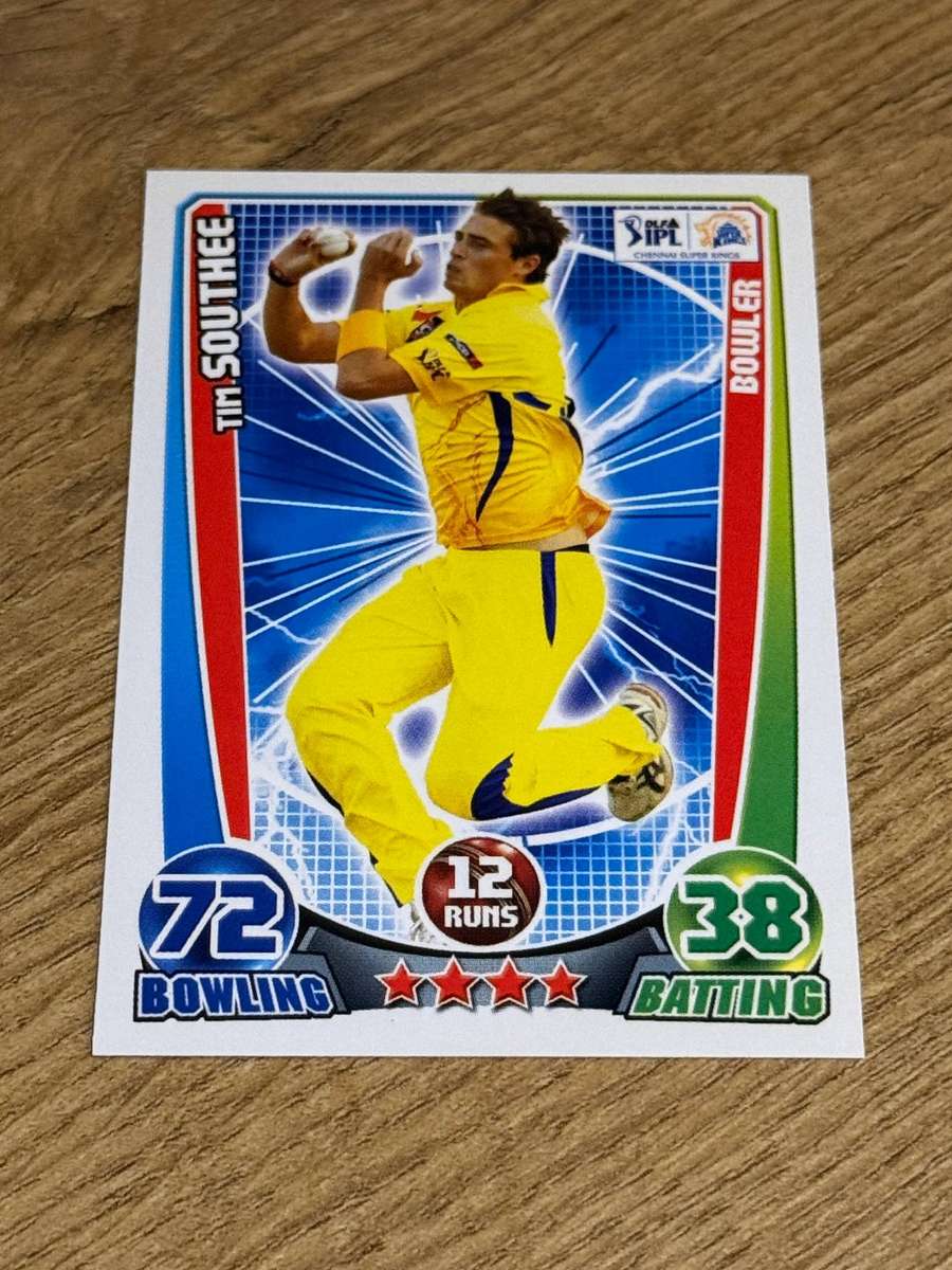 Cricket Card - Tim Southee 2012 Topps Cricket Attax DLF IPL Cricket Card
