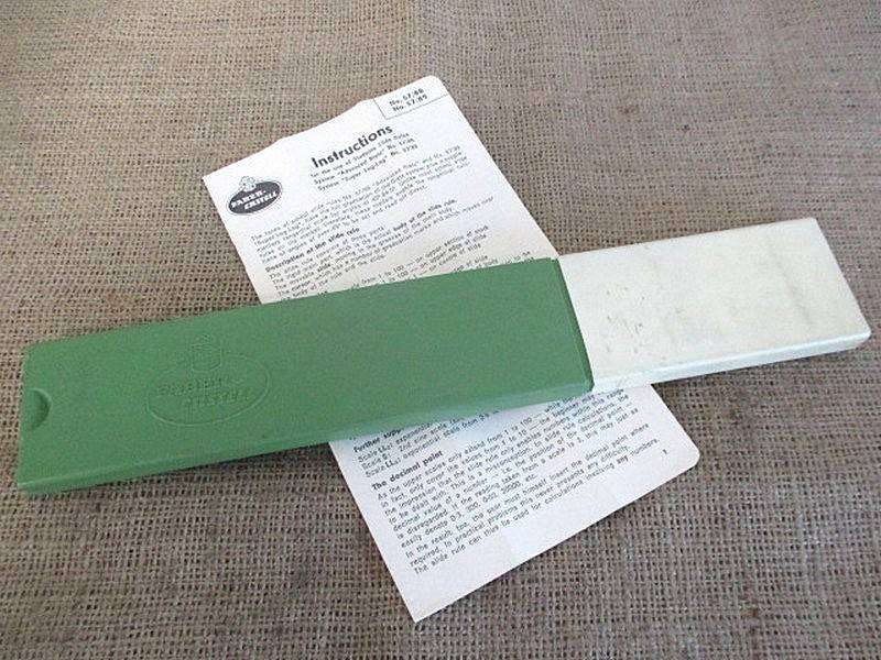 Beautiful Complete Vintage Faber-Castell 57/89 Sliding Ruler With Instructions               Germany
