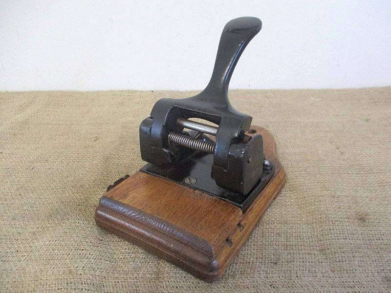 Old Vintage Heavy Duty Two Hole Cast Iron Paper Punch
