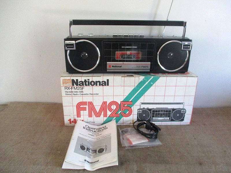 An Outstanding Vintage National FM25 Portable Stereo Radio  Cassette  Recorder     MIB        1980's