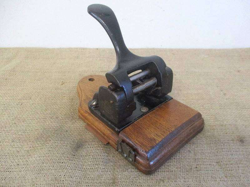 Old Vintage Heavy Duty Two Hole Cast Iron Paper Punch