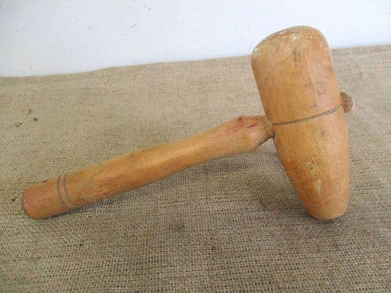 Very Rare Vintage Light Weight @ 400gram  Pear Shaped Wooden Bossing Mallet