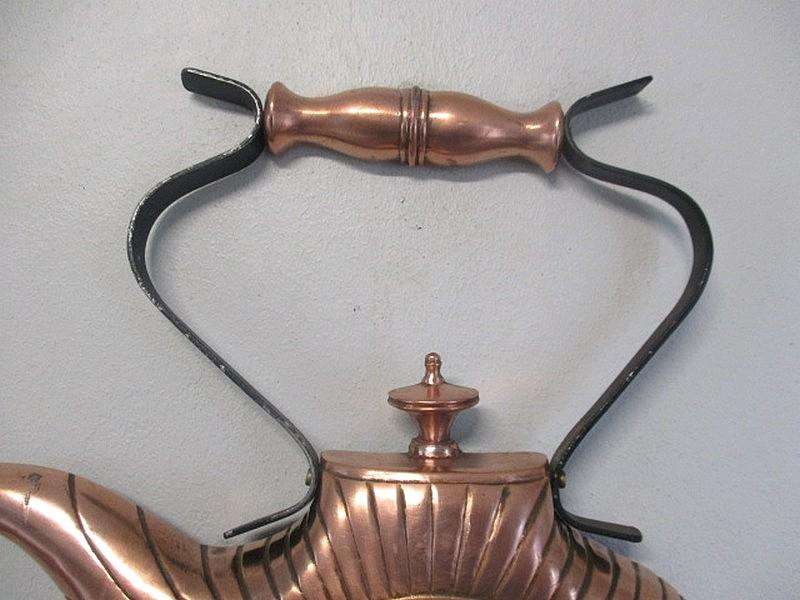 The Old Faithful....This Characterful Vintage Wall Hanging Cast Iron Copper Kettle Clock