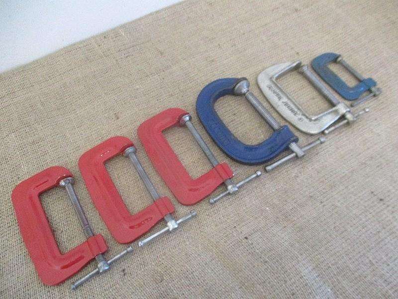 Six Handy G-Clamps : 1x Record & 1x Record Junior 3 inch And 3x Somex 75mm & 1x Somax 2 inch