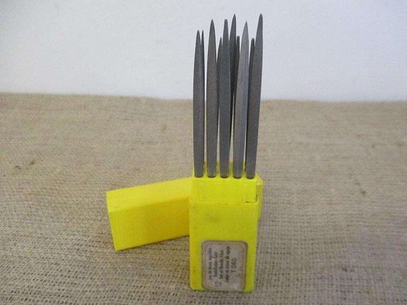 Nice Vintage Set Of 12 Assorted 5 1/2 inch T 060 Round Handle Precision Needle Files     Switzerland