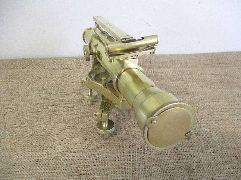 Rare Vintage Brass Ross London Theodolite Survey Instrument