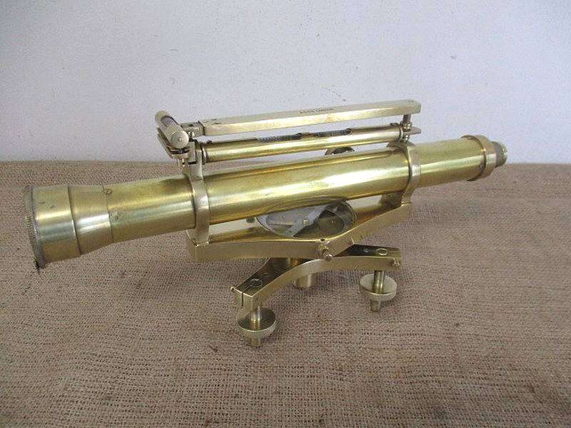 Rare Vintage Brass Ross London Theodolite Survey Instrument