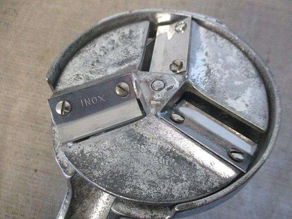 The Genuine McCoy.....This Sturdy Rare Vintage Jupiter Twin Feeder Cast Iron Table Mount Bean Slicer