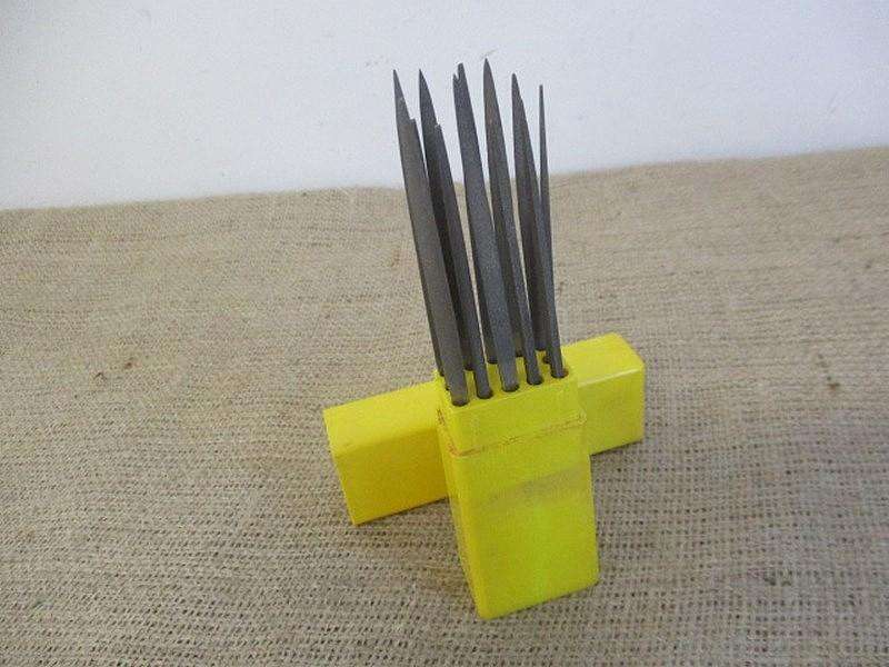 Nice Vintage Set Of 12 Assorted 5 1/2 inch T 060 Round Handle Precision Needle Files     Switzerland