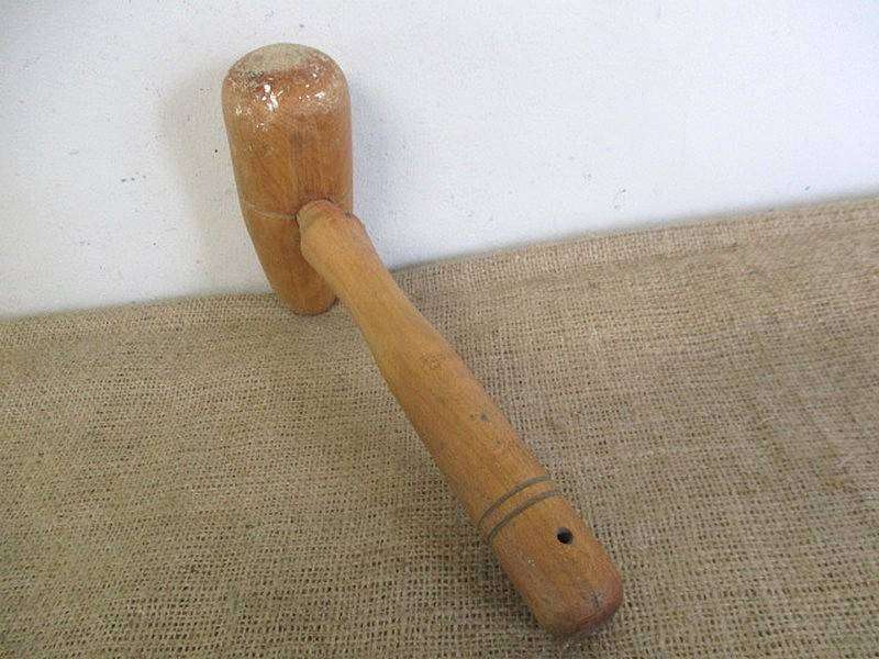 Very Rare Vintage Light Weight @ 400gram  Pear Shaped Wooden Bossing Mallet
