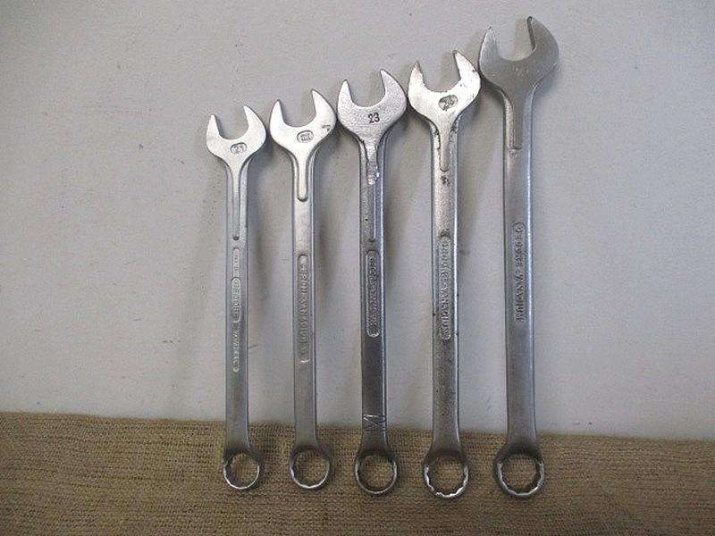Beautiful Set Of Five Sturdy Combination Spanners : 9 x Gedore No 1B  SA & 1x DIN 3113 B
