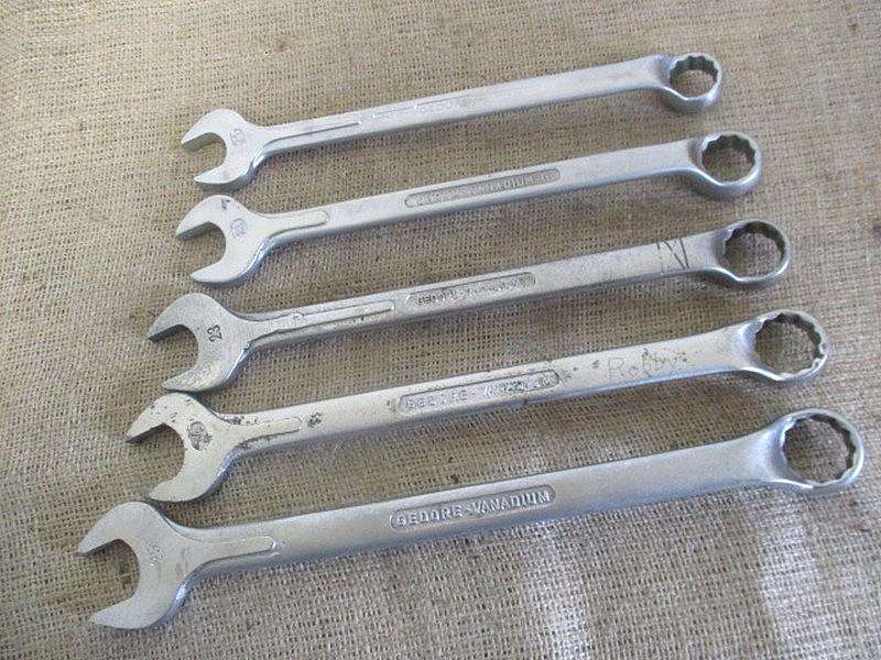 Beautiful Set Of Five Sturdy Combination Spanners : 9 x Gedore No 1B  SA & 1x DIN 3113 B
