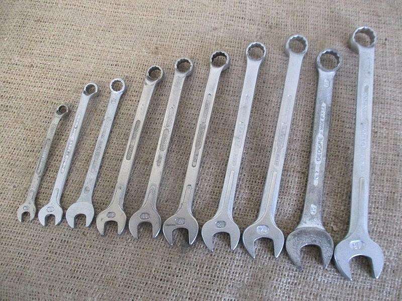 Nice Set Of Ten Gedore No. 1B SA & No 7 Combination Spanners