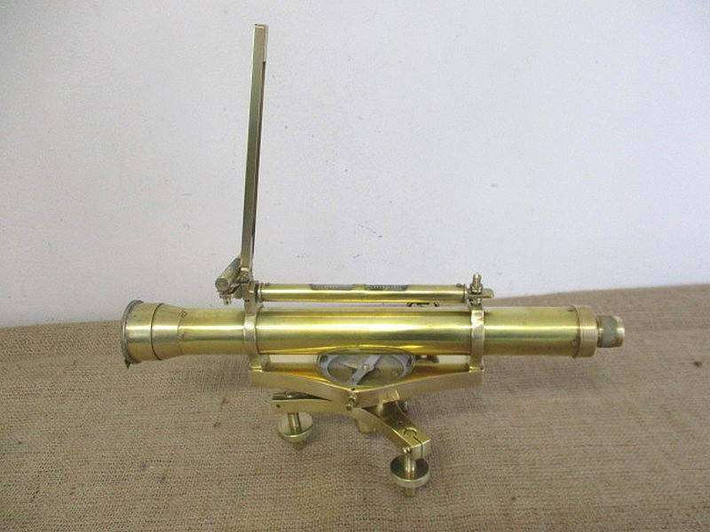 Rare Vintage Brass Ross London Theodolite Survey Instrument