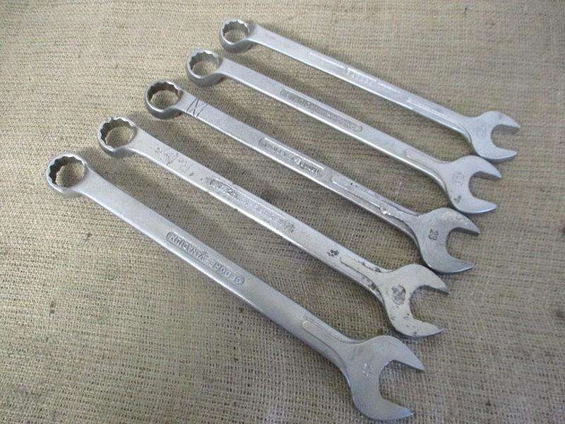 Beautiful Set Of Five Sturdy Combination Spanners : 9 x Gedore No 1B  SA & 1x DIN 3113 B