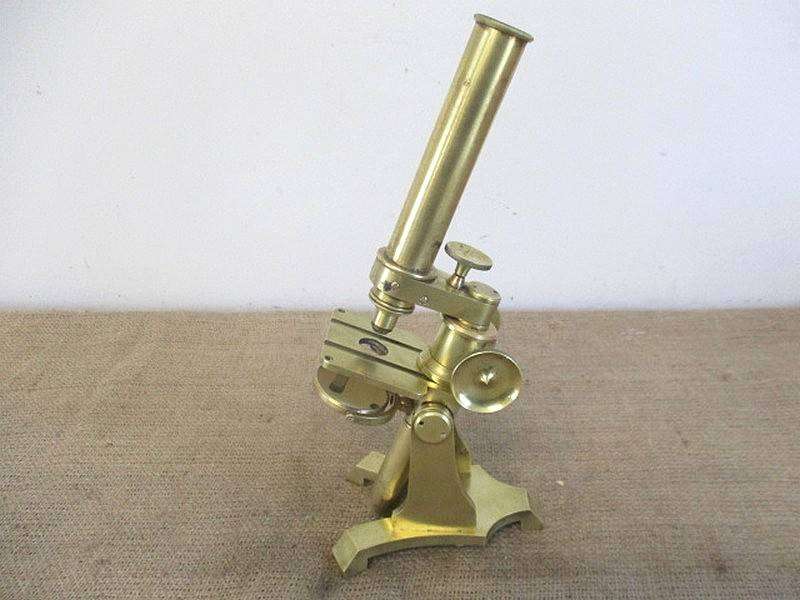 Nice Vintage Solid Brass Microscope