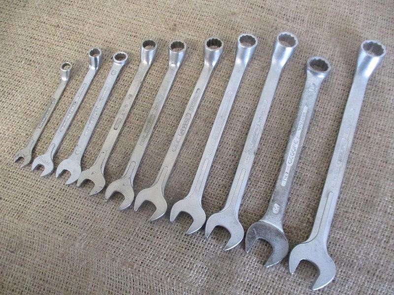 Nice Set Of Ten Gedore No. 1B SA & No 7 Combination Spanners