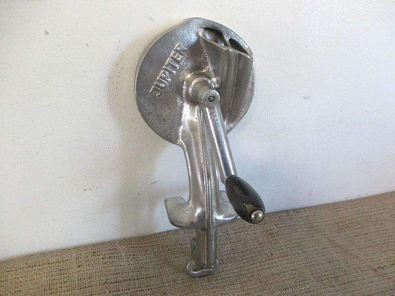 The Genuine McCoy.....This Sturdy Rare Vintage Jupiter Twin Feeder Cast Iron Table Mount Bean Slicer