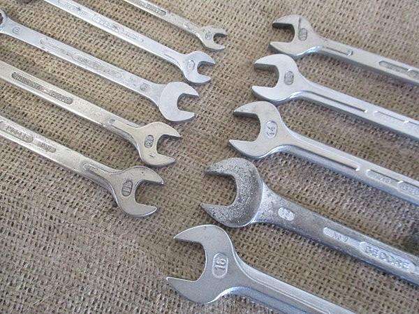 Nice Set Of Ten Gedore No. 1B SA & No 7 Combination Spanners