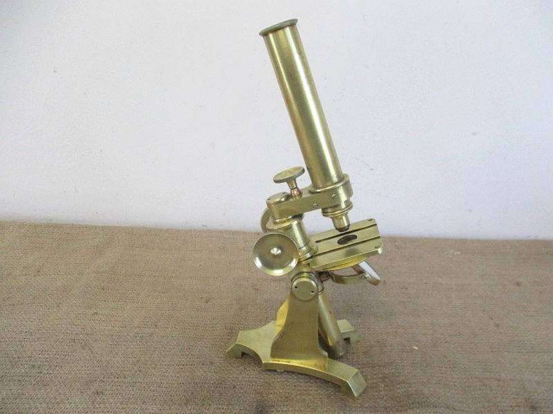 Nice Vintage Solid Brass Microscope