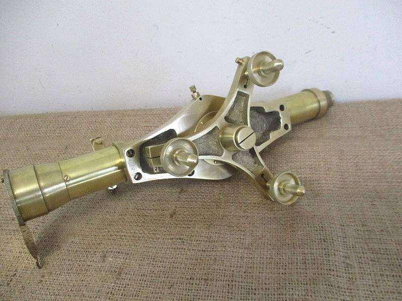 Rare Vintage Brass Ross London Theodolite Survey Instrument