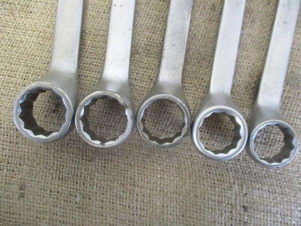 Beautiful Set Of Five Sturdy Combination Spanners : 9 x Gedore No 1B  SA & 1x DIN 3113 B