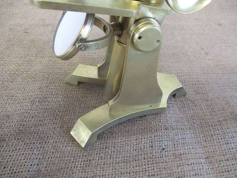 Nice Vintage Solid Brass Microscope