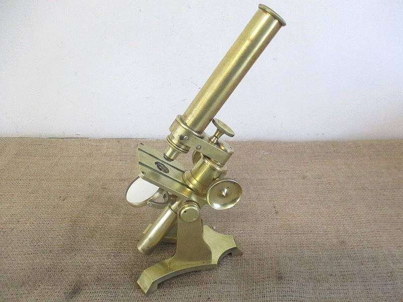Nice Vintage Solid Brass Microscope