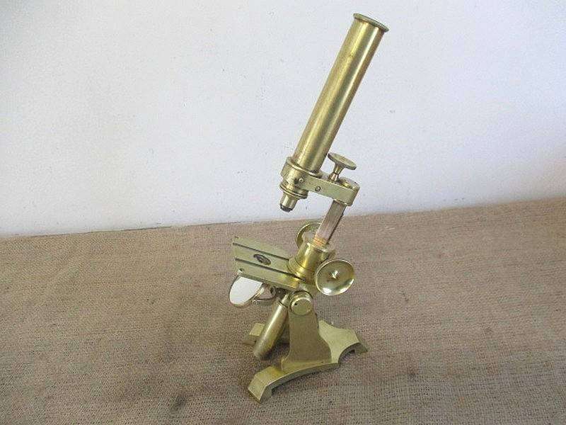 Nice Vintage Solid Brass Microscope