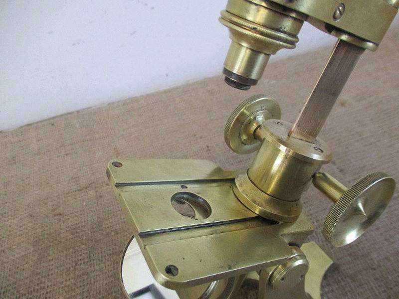 Nice Vintage Solid Brass Microscope