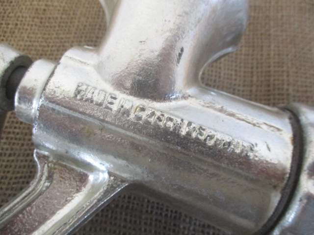 Neat And Complete Vintag Pokert No 5 Cast Iron Meat Mincer      Made In  Czech Republic       MIB