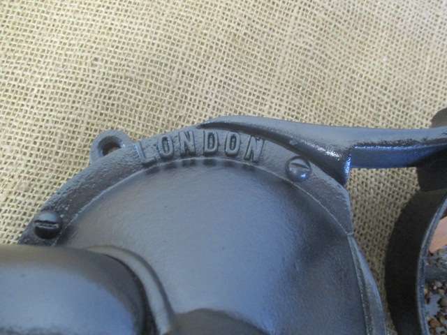 Neat And Complete Vintage Cast Iron No 4 Spong Coffee Grinder With Original Container        London