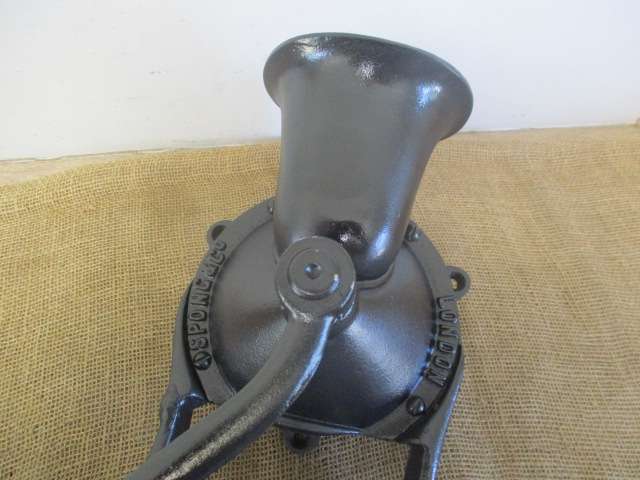 Neat And Complete Vintage Cast Iron No 4 Spong Coffee Grinder With Original Container        London
