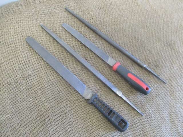 Good Selection Of Four Handy Iron Files Consisting Of Flat/ Round/ Halfround/ Square