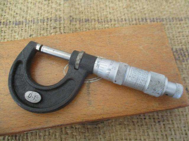 Nice Vintage Helios 0 - 1" Micrometer In Original Wooden Box     Germany