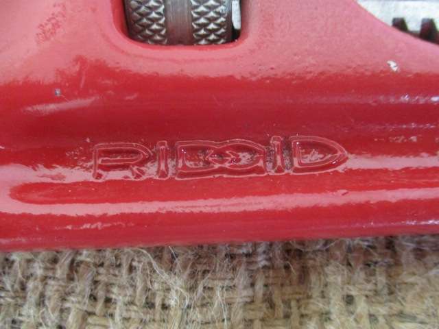 Beautiful Old Rigid 14 inch Heavy Duty Adjustable Pipe Wrench By The Rigid Tool Co. Elyria Ohio USA