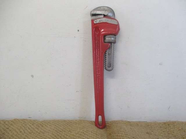 Beautiful Old Rigid 14 inch Heavy Duty Adjustable Pipe Wrench By The Rigid Tool Co. Elyria Ohio USA