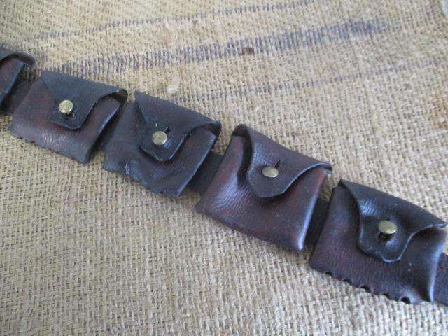 Stunning Vintage WW1 /WW2/ Boer War Twelve Pouch Ammunition Leather Belt