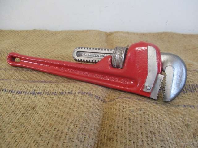 Beautiful Old Rigid 14 inch Heavy Duty Adjustable Pipe Wrench By The Rigid Tool Co. Elyria Ohio USA