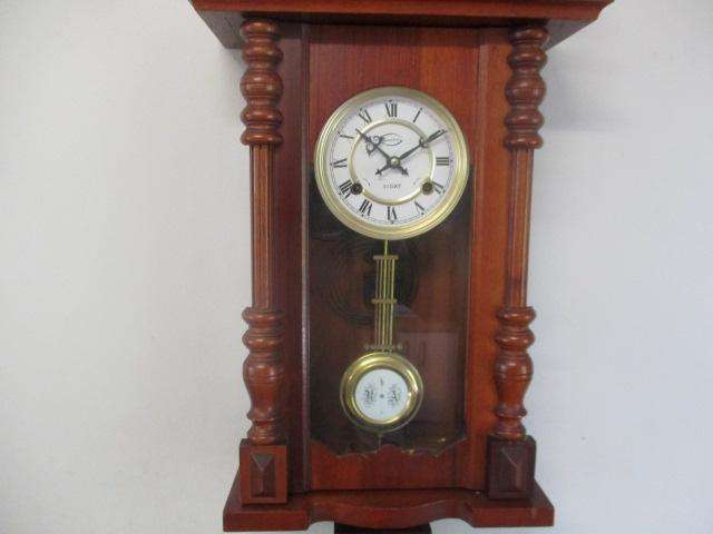 Lovely Vintage Three Stan 31 Day Wooden Wall Clock               Made In Korea