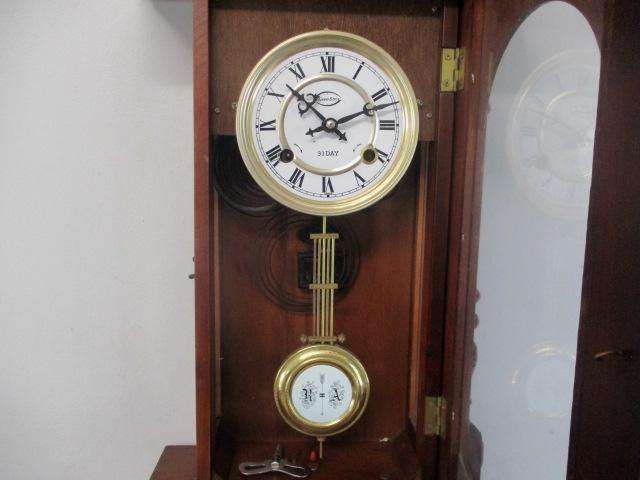 Lovely Vintage Three Stan 31 Day Wooden Wall Clock               Made In Korea