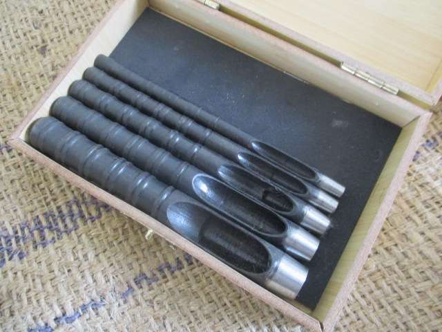 Good Quality Set Of 5 Leather Hollow Punches