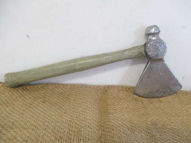 Rare Sturdy Vintage 2lb Solid Steel Ball-Peen Hammer Head Axe