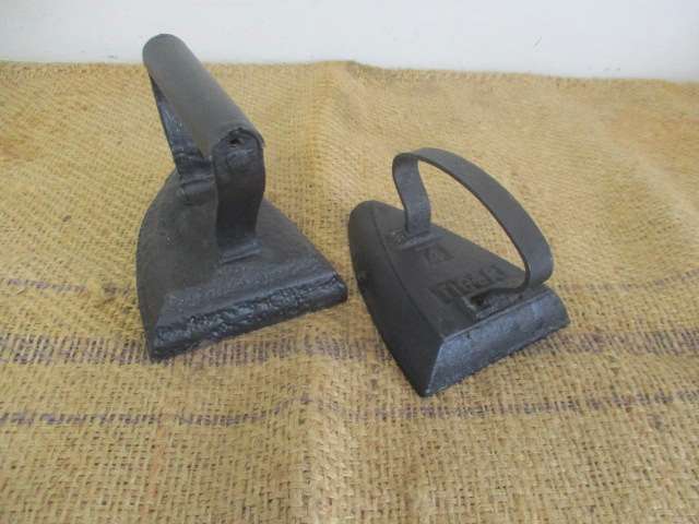 If Not Antique.....Then Very Close To It......These Two Antique Cast Iron Sad Irons